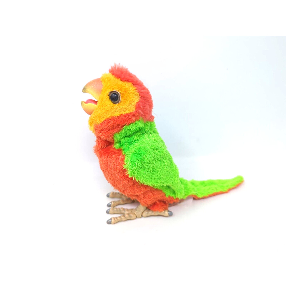 Fur Real Friend Parrot Newborn Baby Bird Macaw Red Green Orange Works Animate 7”
